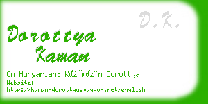 dorottya kaman business card